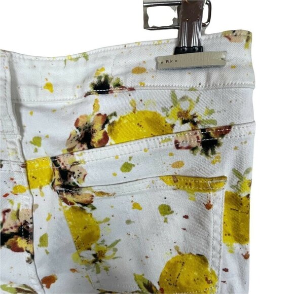 Pilcro and‎ the Letterpress Size 28 High-Rise Bootcut White Yellow Floral Pants - Picture 5 of 8